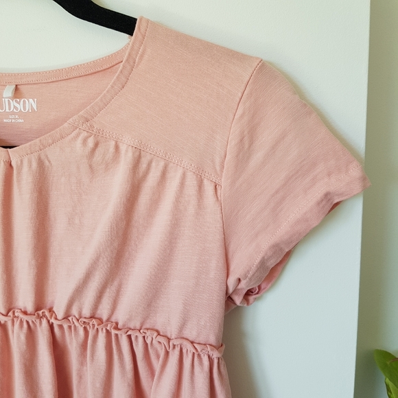HUDSON Girls Blush Pink Babydoll Top Shirt XL - Picture 2 of 6